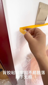 พลาสติกใส คลุมของ พลาสติกกันฝุ่น  มีเทปกาว ยาว 15เมตร ใช้คลุมเฟอร์นิเจอร์