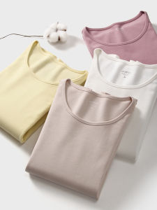 Thickened Class a Xinjiang Cotton Warm Top 290g Double-sided Brushed round Neck Autumn Clothes 7A Antibacterial Large Size Cotton Wool Sweater Winter