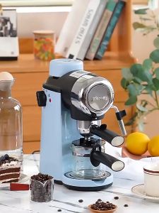 Espresso Coffee Machine Household Small 5Bar Pump Pressure Coffee Machine High Pressure Extraction Steam Beat Milk Foam Machine