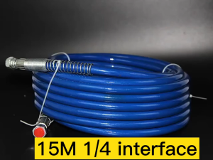【รับประกัน 10 ปี】15m 1/4 ท่อแรงดันสูง 4350PSI Airless Sprayer อะไหล่สำหรับเครื่องพ่นสี ปืนฉีดน้ำ ปืนพ่นสีสุญญากาศแรงดันสูง ชิ้นส่วนเครื่องจักรสเปร