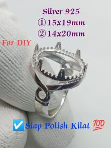 🇲🇾◆B23 ★Ring Casting For DIY ★Sarung Cincin ★Silver 925 ★①15x19mm ②14x20mm