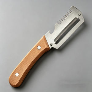 Multifunctional Rustproof Stainless Steel Peeler with Wooden Handle - Fruit Vegetable Peeler & Slicer Smooth Durable Operation