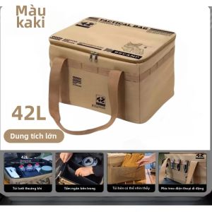 42L Dung Tích Lớn Cách Nhiệt Di Động Túi Giữ Lạnh Nylon Chống Thấm Nước Gấp Hộp Bảo Quản Cho Dã Ngoại Ngoài Trời Cắm Trại Bộ Đồ Ăn Tote