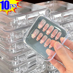 10Pcs Transparent Square Storage Box Acrylic Packaging Box For Earrings Necklace Bracelet Nail Art DIY Jewelry Organizer Case