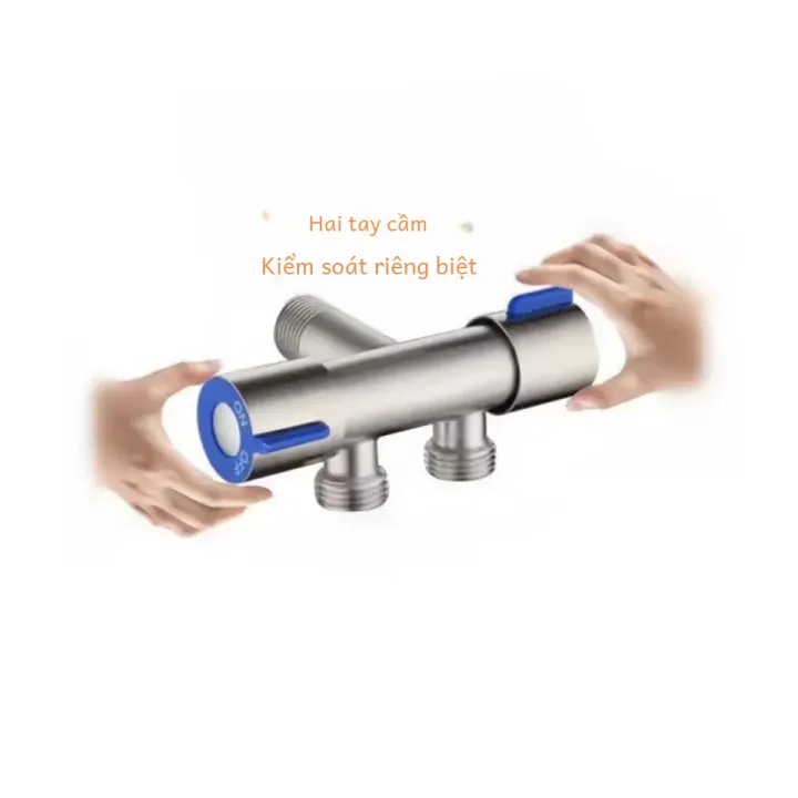 Van Góc Bằng Thép Không Gỉ Có Tay Cầm Điều Khiển Kép 1 Đầu Vào 2 Đầu Ra ...