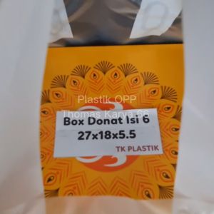 50PCS Softhandle Bag 30x40 muat Box Donat isi 6 / Plastik Dove untuk Nasi Box 22x22