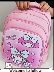 IMUTO 3Layer Kuromi Cartoon Schoolbag Children Backpack Baby Travel Melody School Bag Large Capacity