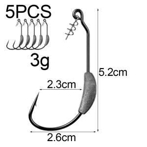Jig Crank Head Barbed Hook 2g 3g 5.25g 7g Soft Lure Worm Offset Fishhook Spring Lock Pin Pesca for Texas Rigs Fishing Tackle