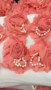 0318_1pcs 9*12cm Pearl Rose 3D Rose for SewGlueDIY Craft Decration Patches