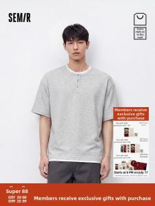 Semir | False Two Pieces Henley Neck T-Shirt