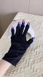 Găng Tay Chống Nắng Nửa Ngón Dành Cho Nữ Chống Tia UV Bảo Vệ Móng Làm Móng Nghệ Thuật Dùng Được Với Đèn UV LED Dụng Cụ Làm Móng Chất Liệu Polyester