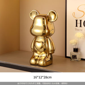 Luxurious Bear Figurine Home Decor New House High-End Living Room Wine Cabinet TV Cabinet Decorative Accessories Set Ceramic Material