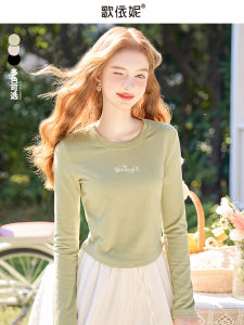 Goiny Sweet Short Sleeve Womens T-shirt Shoulder Length Long Sleeve Base Shirt Inner Wear Commute Style Simple Casual