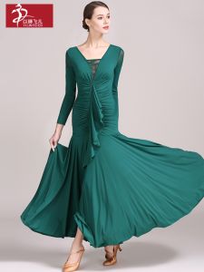 Eilin Feifei Modern Dance Dress Long Sleeve Pure Color Standard Size Ballroom Dress S9033 Womens Modern Dance Outfit