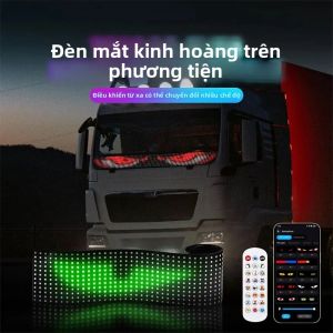 Đèn LED Xe Tải Ô Tô Kiểu Mắt Quỷ Với Điều Khiển Nhạc Qua APP & Điều Khiển Từ Xa Tùy Chỉnh Văn Bản Mẫu Mã 12V 24V Hiển Thị Trên Kính Chắn Gió Ánh Sáng Nhiều Màu Sắc