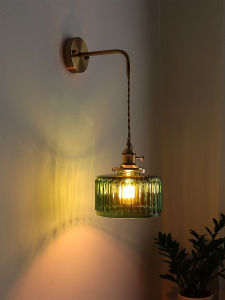 Phong Cách Nhật Bản Retro Đồng Kính Đèn Tường Phòng Ngủ Đầu Giường Nền Phòng Khách Ban Công Đèn Đọc Sách Đơn Giản Thiết Kế