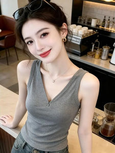 V.C.I | V-neck Zipper Sleeveless Slimming Summer New Fashion Vest