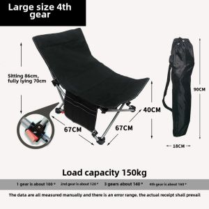 Portable Folding Office Nap Chair Outdoor Camping Fishing Rest Chair Picnic Portable Three-Adjustable Position Recliner Chair