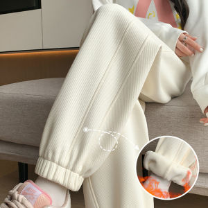 Quần Thể Thao Nữ Dáng Rộng Mỏng Mùa Xuân Thu Quần Dài Thường Ngày Chống Gió Kiểu Dáng Chuối Cạp Cao Có Túi Quần Dài