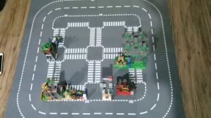 Mainan Blok Plastik Susun Building Jalan Raya Block Brick Road Baseplate