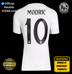 MATCH ISSUE Luka Modric Official UEFA Champions League Back Signed Real Madrid 2024- 25 Home Shirt