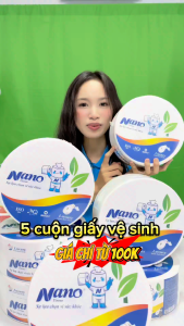 Combo 5 Cuộn Giấy Vệ Sinh Cuộn Lớn 700g 2 Lớp Mềm Mịn Tiết Kiệm Dành Cho Không Gian Văn Phòng Nhà Hàng | Nano Tissue Official