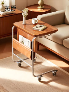 Mini Stainless Steel Sofa Side Table Living Room Tea Table Mobile Cart Storage Rack Vintage Style Home Furniture Corner Table