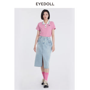 Fashionable Casual Short Pink T-Shirt Womens Summer New Style EYEDOLL Cotton Polyester Blend Regular Sleeve Length