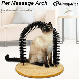 AIMAYAPET Soft Pet Cat Self Grooming Comb Brush Kitties Cat Arch Self Massage Brush Hair Trimming Brush Cat Scratcher