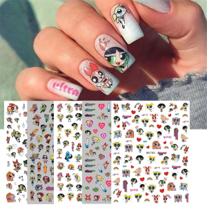 Hot Sale Kids Cartoon Nail Stickers Female Police Flower Bubble Hair Waterproof Can Be Torn Nail Beauty Applique