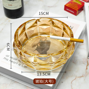 Thickened Glass Ashtray Creative Home Living Room Bedroom Office High End Atmosphere Fashionable Ashtray Glass Material