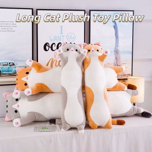 Plush Toys Cute Soft Long Cat Pillow Office Nap Pillow Childrens Bed Sleep Pillow Gift Home Decor Birthday Gift for Girls