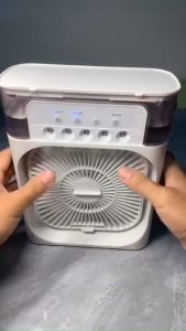 Quạt Phun Sương Mini Làm Mát 600Ml Có Chế Độ Hẹn Giờ Thông Minh Tích Hợp Đèn Led Tiện Lợi  Sử Dụng