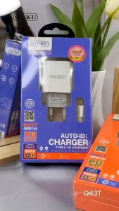 หัวชาร์จพร้อมสาย Type-C to Type-C/iOS OUKU Q43T หัวชาร์จ 1 พอร์ต USB-C ชาร์จเร็ว PD30W Fast Charger