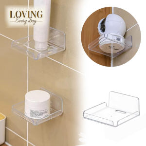 Bathroom Adhesive Acrylic Shelf No Drill Wall Mount Shelves Floating Storage Rack Display Stand Organizers Camera Bracket