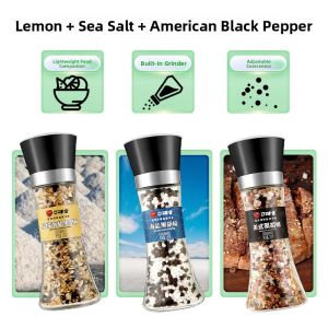 American Style Black Pepper Sea Salt Grinder Pasta Steak Seasoning All Purpose Composite Flavoring for Western Cuisine