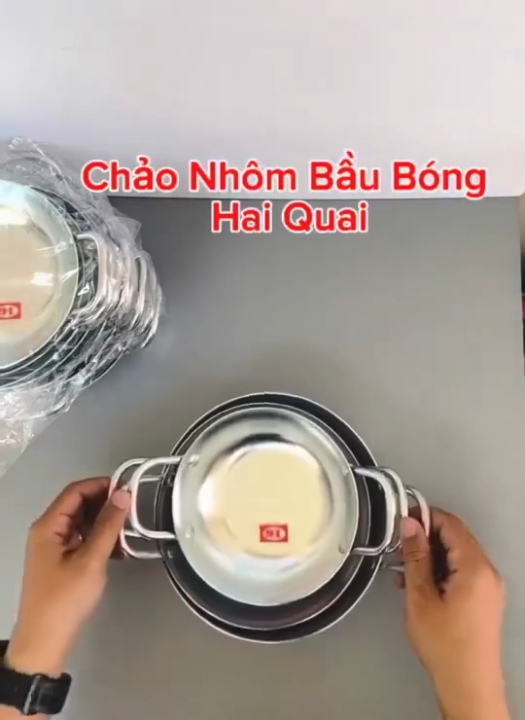 Chảo nhôm bầu sâu 18cm tiện lợi, xào mì, chiên trứng, nhiệt tỏa đều ...