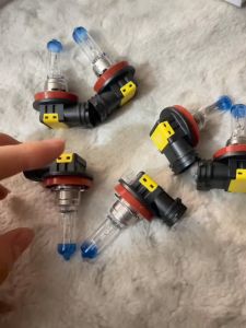 COMBO 5 bóng đèn pha ô tô bóng đèn Halogen H8-HCL đầu xanh siêu sáng. Điện 12v và 24v