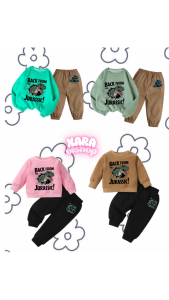 BAJU SETELAN ANAK-ANAK/ BAJU ANAK 1-5 TAHUN MOTIF DINOSAURS KEREN