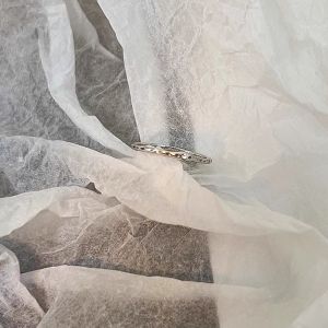 Handmade Vintage Korean Style Fashion Ring for Women Red Ruby Index Finger Ring Trendy Worn out Design Alloy Silver Gold