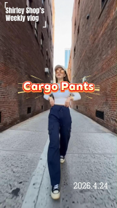 Cargo Pants For Women/Men Stretchable High Waist Solid color drawstring style Mangda