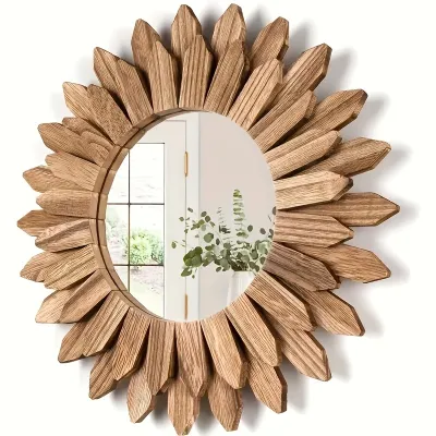 ไม้ติดผนังกระจก Sunflower Make-up Mirror Creative รอบกระจกสไตล์โบฮีเมียนห้องนอนกระจกตกแต่ง