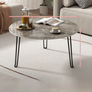 Foldable Stone Plate Coffee Table Small round Table Outdoor Camping Portable Side Table Balcony Courtyard Mini Internet Celebrity round Picnic Table