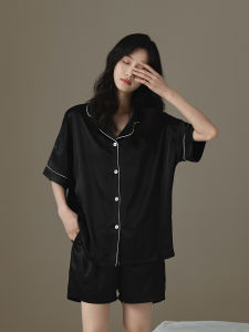 me home wear | Silky Ice Fiber Summer Sleepwear Short Sleeve Shorts