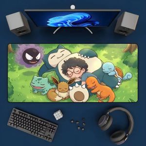 Bandai | Pokemon Mouse Pad Large Gaming Desk Mat Rubber Keyboard Mousepad 2MM Lock Edge For Laptop PC Setup