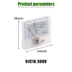 91C16 Analog Panel Volt Voltage Meter Mechanical Pointer Regulator Voltmeter Gauge AC 0-300V