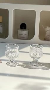Masely Household Diamond Goblet Wine Whiskey Glass 50ML Champagne Fruit Juice Wine Glass 1Pc