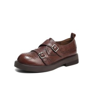 Belle | Thick Sole Height Increasing Brogue Platform Loafers for Women