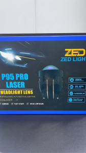 Đèn Bi Gầm LED Siêu Sáng P95 Pro Laser ZED LIGHT - 130W 1 Cặp Đèn Tâm Pha Laser Kèm Pha Màn Chập Chiếu Xa Trên 200m