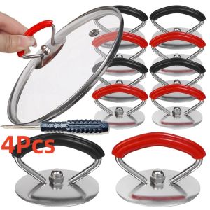 4Pcs Stainless Steel Universal Lid Handle Replacement Kitchen Silicone Anti-scalding Cookware Pot Pan Grip Knob Handle Cover Kitchen Accessories